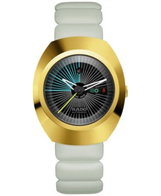 Rado - Unisex Swiss Automatic DiaStar Original x Tej Chauhan Special Edition White Rubber Strap Watch 38mm