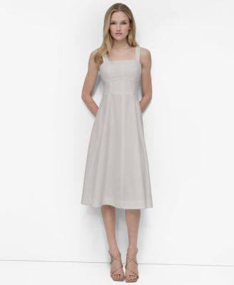 DKNY - Women's Square-Neck Sleeveless Midi Dress