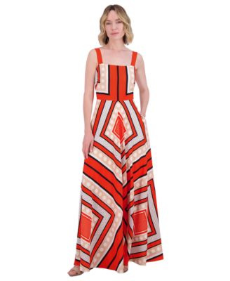 Eliza J - Women's Printed Square-Neck Maxi Sundress