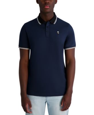 KARL LAGERFELD PARIS - Men's Short Sleeve Tipped Logo Polo Shirt