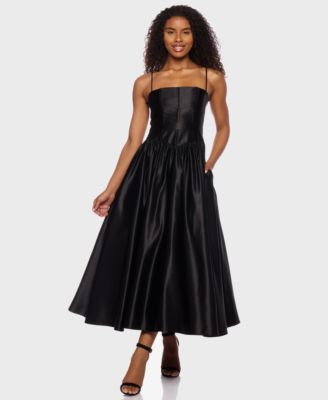 Alex & Sophia - Juniors' Satin Corset Fit & Flare Dress
