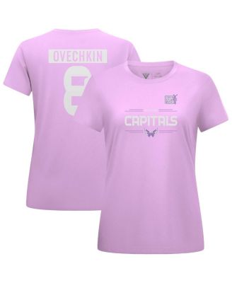 LevelWear - Women's Alexander Ovechkin Lavender Washington Capitals Hockey Fights Cancer Anthem Name Number T-Shirt