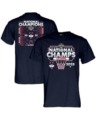 Blue 84 - Men's Navy UConn Huskies 2025 NCAA Women's Basketball National Champions Bracket T-Shirt