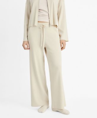 MANGO - Women's Ribbed Knit Trousers