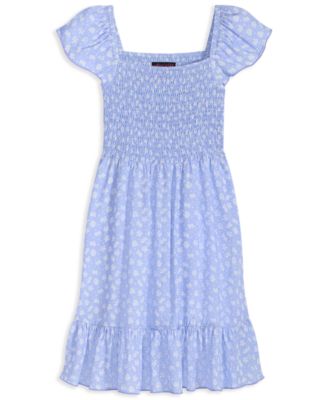 With Jules - Big Girls Short-Sleeve Smocked-Bodice Dress