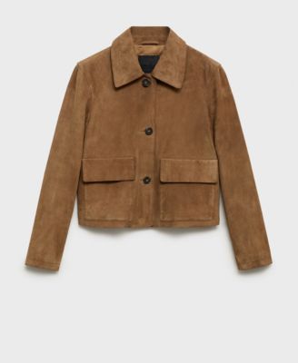 MANGO - Women's Chest-Pocket Suede Jacket