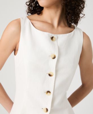 French Connection - Women's Birdie Button-Front Vest Top