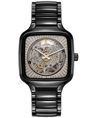 Rado - Unisex Swiss Automatic True Square x Kunihiko Morinaga Special Edition Black Ceramic Bracelet Watch 38mm