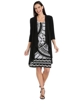 R & M Richards - Women's Open-Front Jacket and Necklace Dress Set