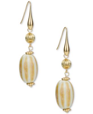 Patricia Nash - Gold-Tone Mixed Bead Double Drop Earrings