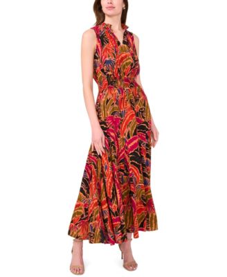 MSK - Women's Sleeveless Split-Neck Maxi Dress