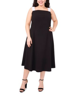 MSK - Plus Size Sleeveless Square-Neck Midi Dress
