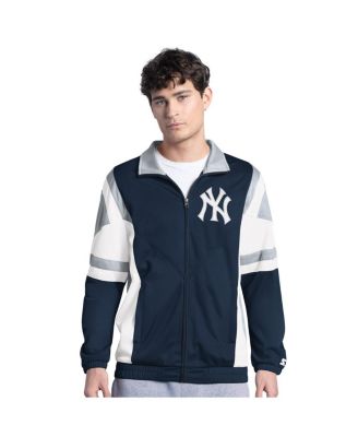 Starter - Men's Navy/Gray New York Yankees Contender Tricot Full-Zip Track Jacket