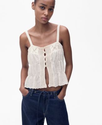 MANGO - Women's Openwork Details Combined Top