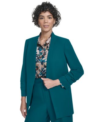Calvin Klein - Women's Heavy Open-Front Ruched-Sleeve Blazer