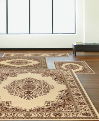 KM Home - Florence Kerman Red 4-Pc. Rug Set