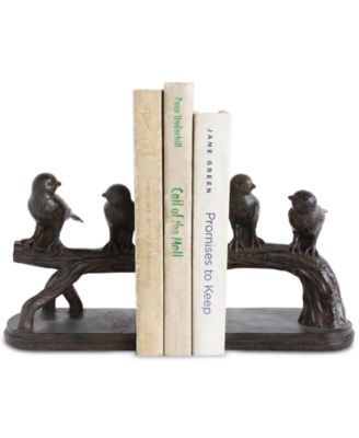 3R Studio - Birds on Branch Resin Bookends, Set of 2