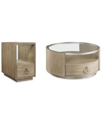 Furniture - Esme Table , 2-Pc. Set (Round Coffee Table & Chairside Table)