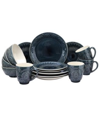 Elama - Petra 16 Piece Stoneware Dinnerware Set