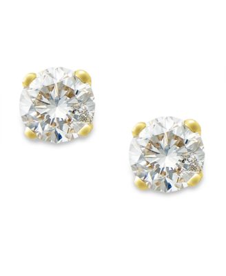 Macy's - Round-Cut Diamond Stud Earrings in 10k Gold (1/10 ct. t.w.)