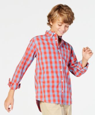 Tommy Hilfiger - Little Boys Box-Plaid Cotton Shirt