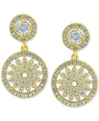 Giani Bernini - Cubic Zirconia Medallion Drop Earrings