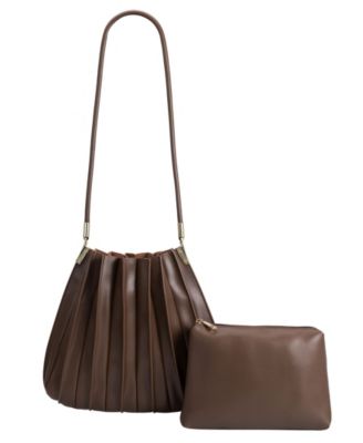 Melie Bianco - Carrie Pleated Faux Leather Shoulder Bag