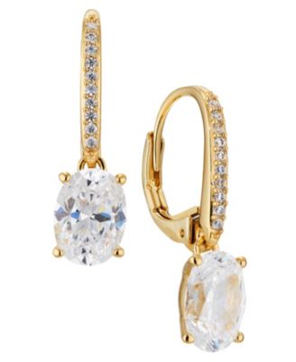 Eliot Danori - Oval Cubic Zirconia Leverback Earring, Created for Macy's