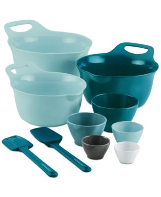 Rachael Ray - 10-Pc. Mix and Measure Mixing Bowl Measuring Cup and Utensil Set