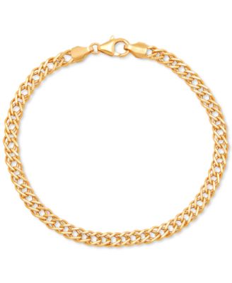 Italian Gold - Double Curb Link Chain Bracelet in 10k Gold