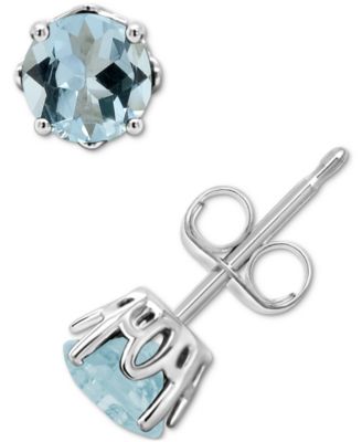 Macy's - Amethyst Stud Earrings (7/8 ct. t.w.) in Sterling Silver (Also in Aquamarine, Citrine, White Topaz, Opal, Peridot, Blue Topaz, and Rhodolite Garnet)