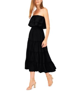 1.STATE - Strapless Ruffle Tiered Maxi