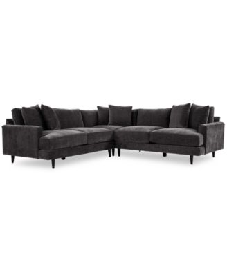 Furniture - Mariyah Fabric 3-Pc. Corner Sofa