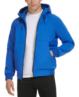 Kenneth Cole - Men's Mixed Media Soft Shell Hooded Jacket
