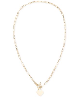 Macy's - Polished Heart Link Toggle Necklace in 10k Gold