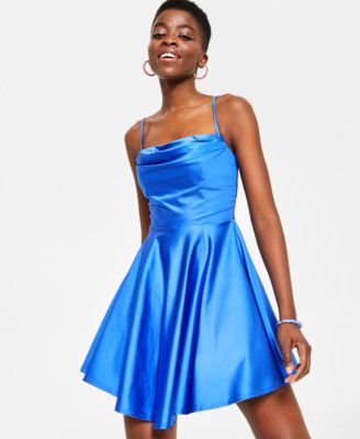 City Studios - Juniors' Draped-Top Skater Dress