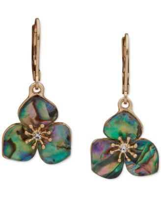 lonna & lilly - Gold-Tone Crystal Iridescent Flower Drop Earrings