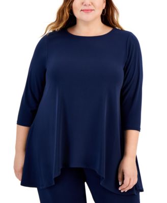 JM Collection - Plus Size Flash Fireworks Swing Top