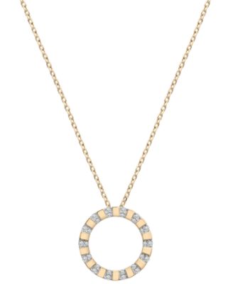 Audrey by Aurate - Diamond Circle 18" Pendant Necklace (1/6 ct. t.w.) in Gold Vermeil