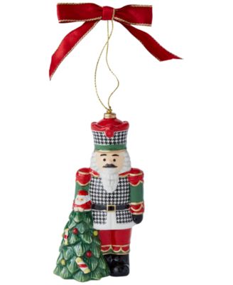 Spode - Christmas Tree Houndstooth Nutcracker Ornament