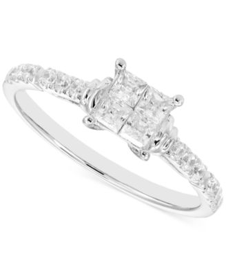 Macy's - Diamond Quad Ring (1/2 ct. t.w.) in 14k White Gold