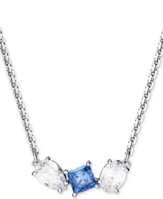 Swarovski - Rhodium-Plated Mixed Crystal Pendant Necklace, 15" + 2-3/4" extender