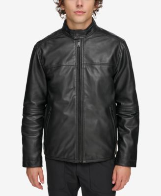 DKNY - Men's Leather Racer Jacket