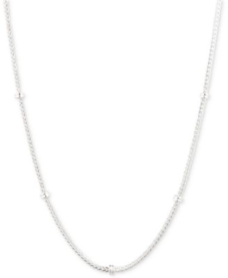 Lauren Ralph Lauren - Herringbone Link Rondelle 17" Chain Necklace in Sterling Silver