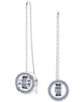 Swarovski - Rhodium-Plated Color Pav&eacute; Interlocking Loop Threader Earrings