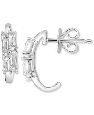 Macy's - Lab Grown White Sapphire (3/4 ct. tw.) Earrings in Sterling Silver