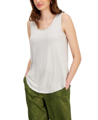 JM Collection - Women's Solid Scoop-Neck Tank Top