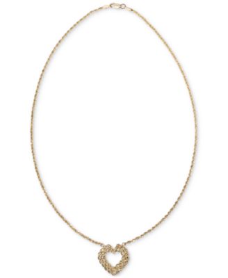 Macy's - Multi-Layered Heart Rope Link Pendant Necklace in 10k Gold
