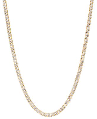 Macy's - Double-Sided Cuban Link 22" Chain Necklace in 10k Two-Tone Gold