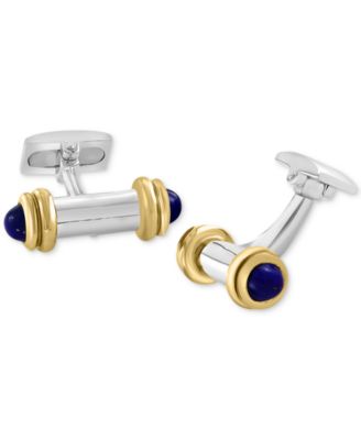 EFFY Collection - Men's Lapis Lazuli Bar Cufflinks in 18K Yellow Gold Plated Sterling Silver & Sterling Silver